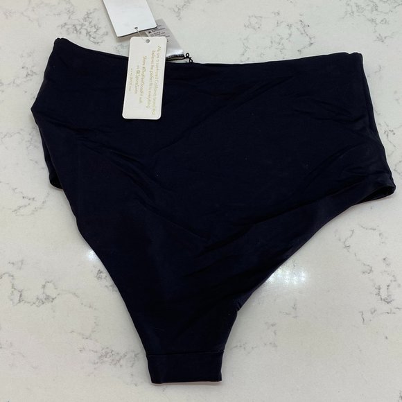 Black High-Waisted Swim Bottoms - Picture 5 of 8